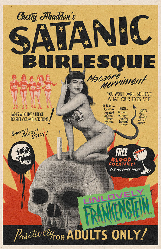 Satanic Burlesque, Chesty Abaddon spook show | 11x17 Art Print