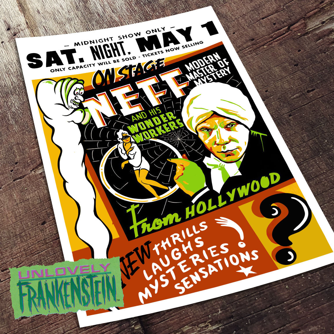 Neff and His Wonder Workers Spook Show Poster | 11x17 Art Print