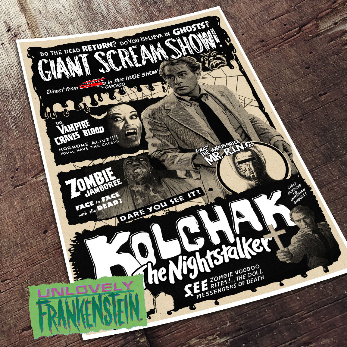 Kolchak the Night Stalker spook show poster | 11x17 Art Print