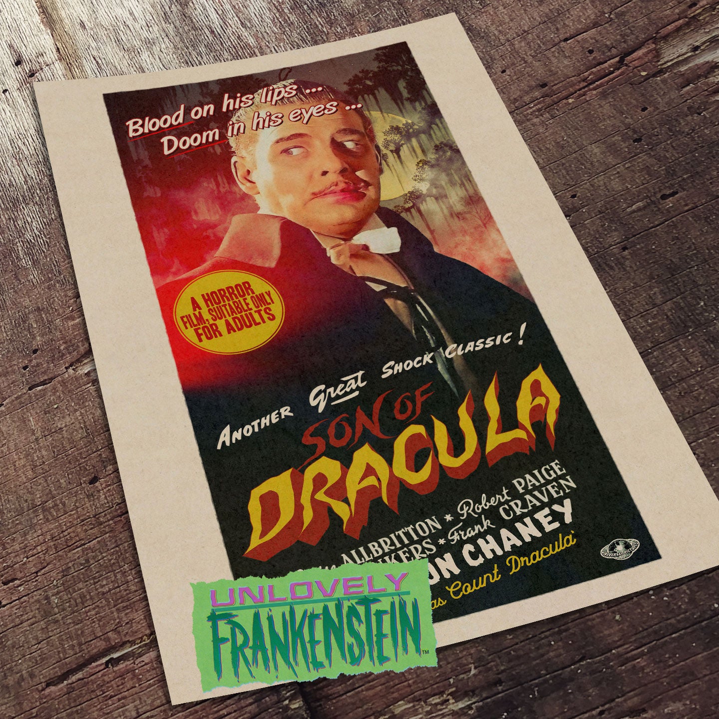 Lon Chaney Jr in Son of Dracula character poster | 11x17 Art Print