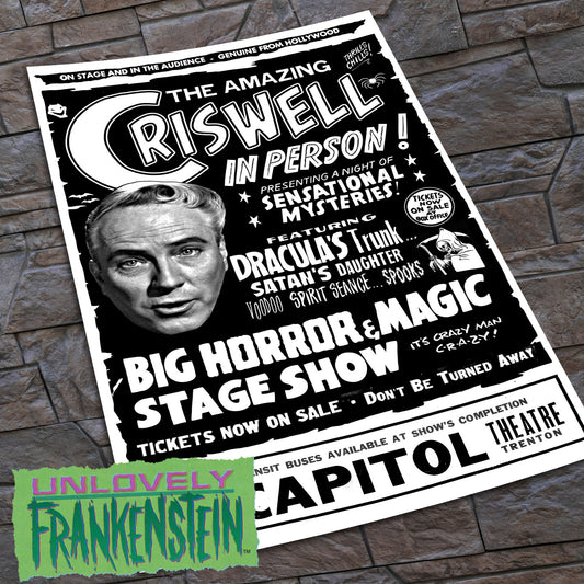 The Amazing Criswell "spook show" style poster | 11x17 Art Print