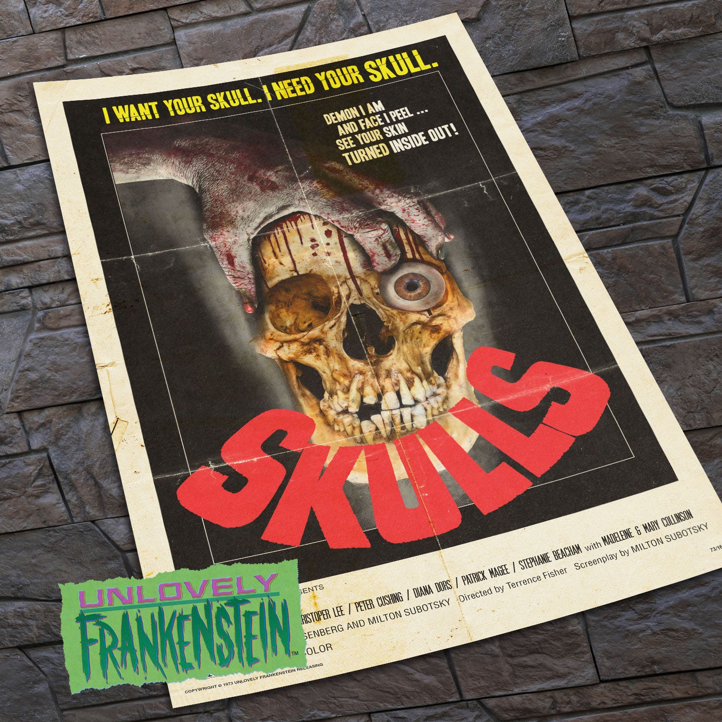 Skulls, Misfits typography print | 11x17 Art Print