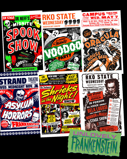 Classic spook show poster bundle - 6 Prints | 11x17 Art Print Bundle - 6 Prints
