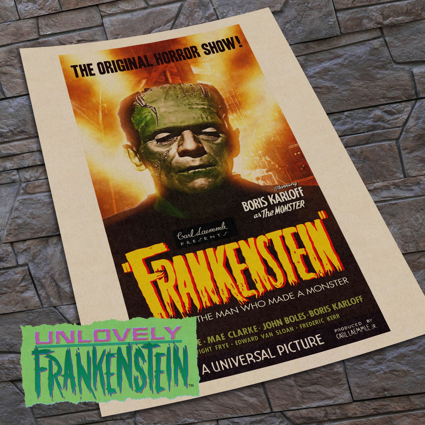 Boris Karloff Frankenstein's monster character poster | 11x17 Art Print