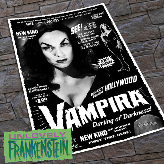 Vampira "spook show" style poster | 11x17 Art Print
