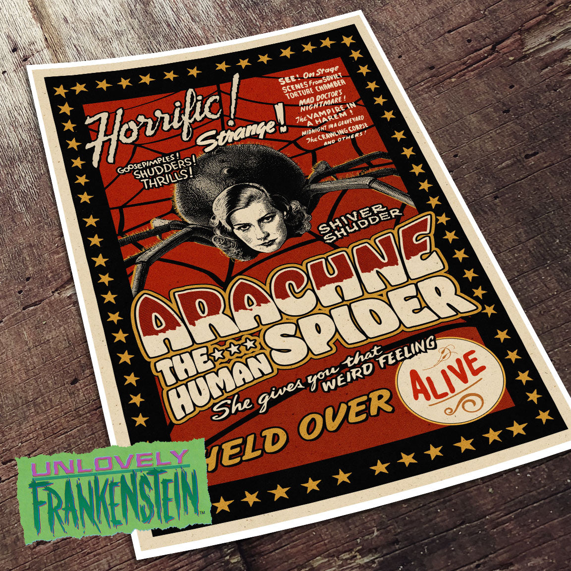 Arachne the Human Spider spook show poster | 11x17 Art Print
