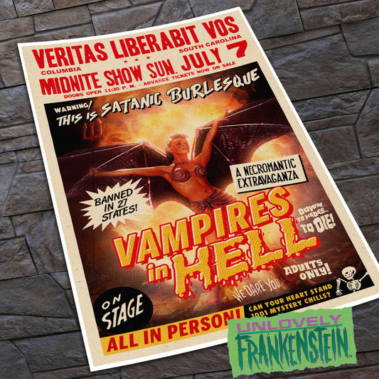 "Vampires in Hell" Satanic Burlesque Poster | 11x17 Art Print