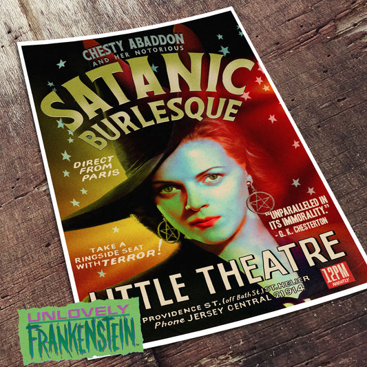 Chesty Abaddon's Satanic Burlesque and Witchcraft | 11x17 Art Print