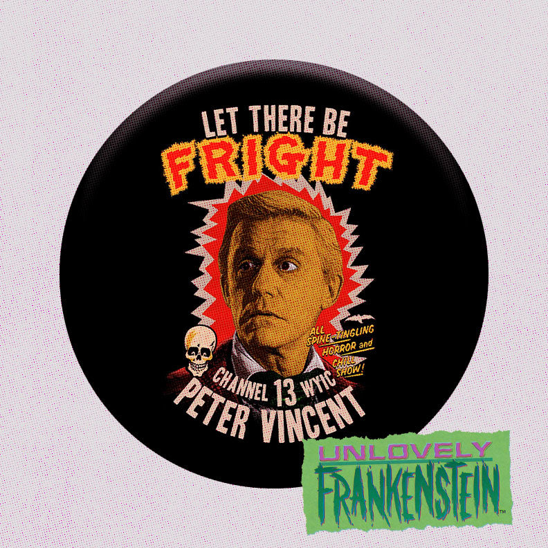 Fright Night, Peter Vincent 2.25" button-back pin