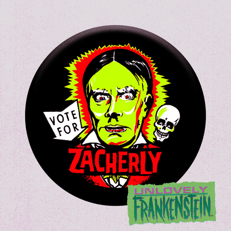 "Vote for Zacherle" 2.25" button-back pin