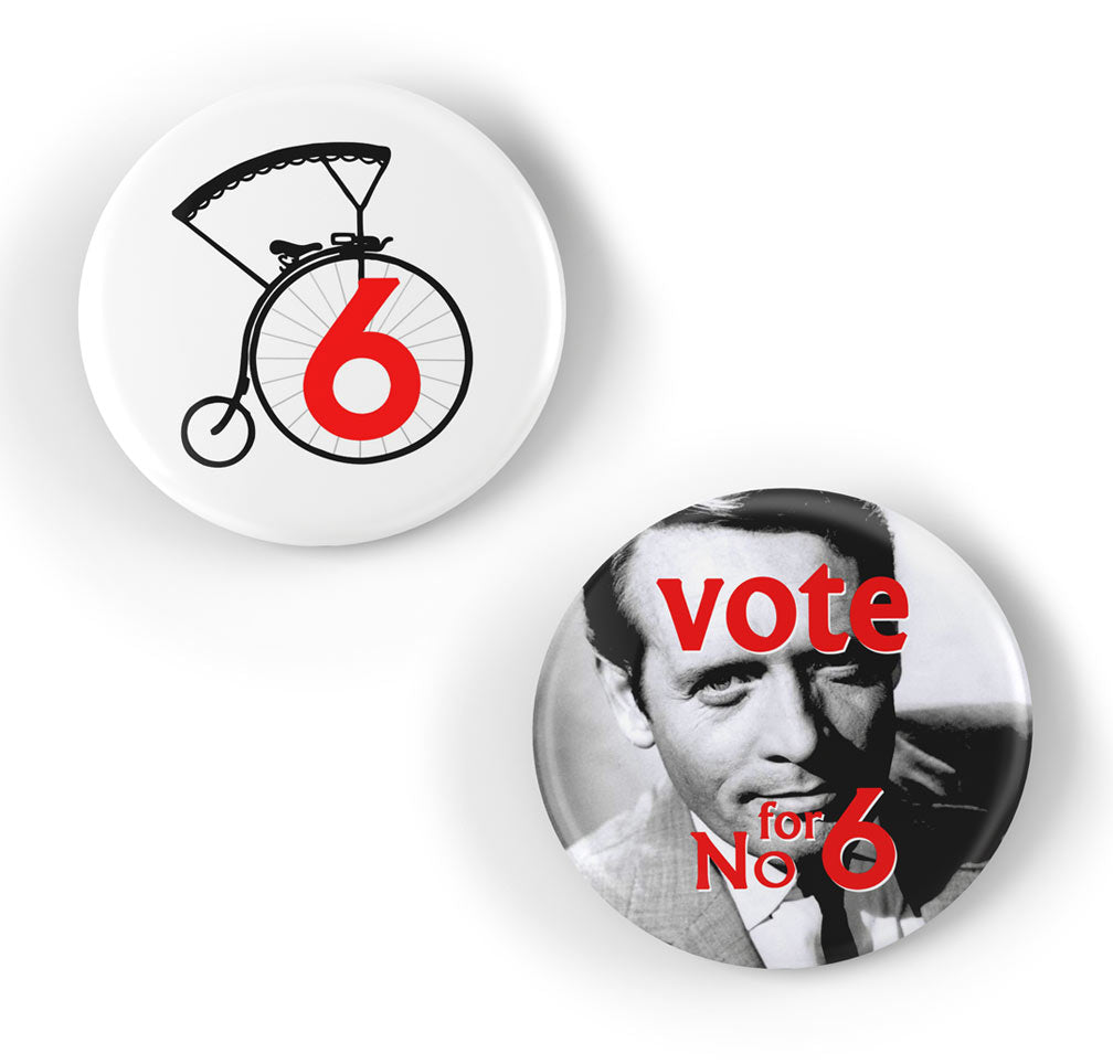 Vote for Number 6 | Set of 2 Buttons
