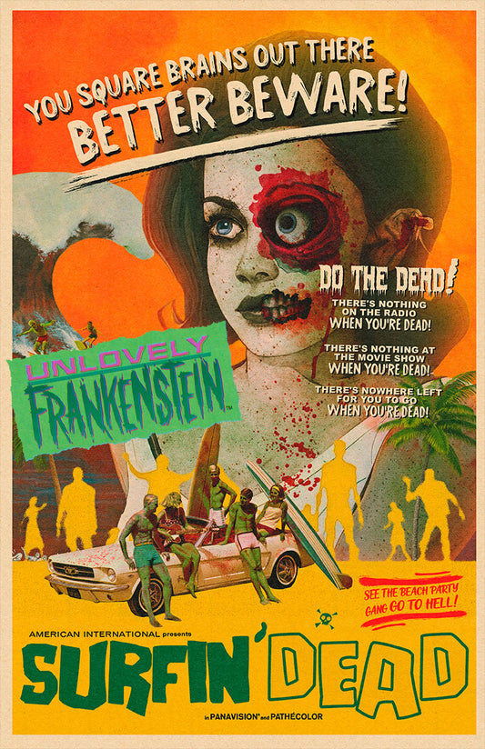 Surfin' Dead as a horror movie| 11x17 Art Print