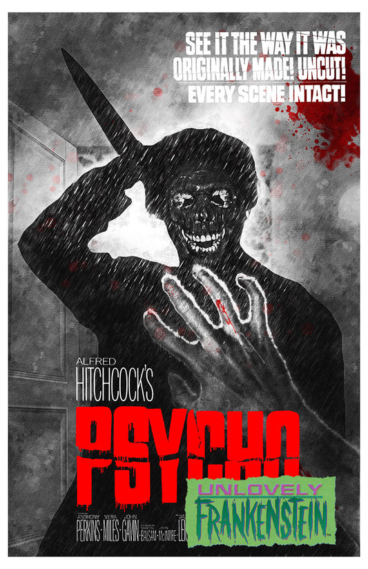 Alfred Hitchcock's Psycho alternative movie poster  | 11x17 Art Print