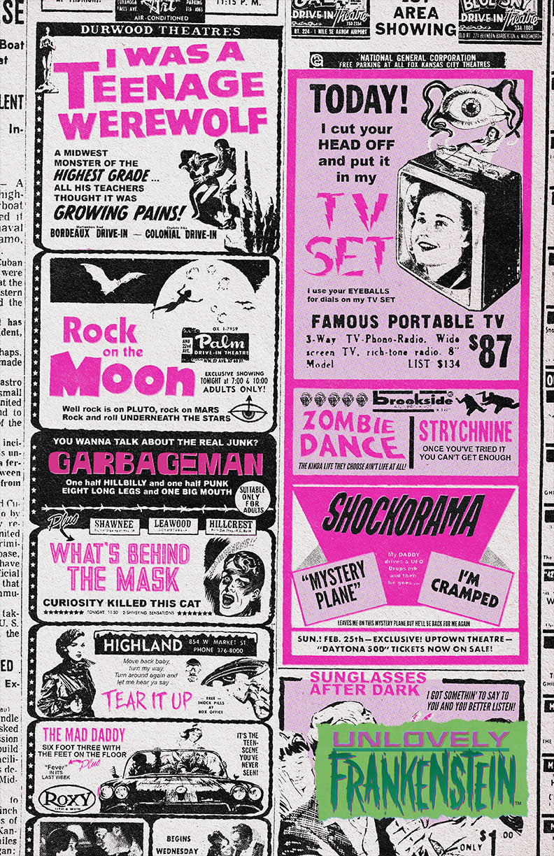 The Cramps art print: Songs the Lord Taught Us as a retro newspaper ad | 11x17 Art Print