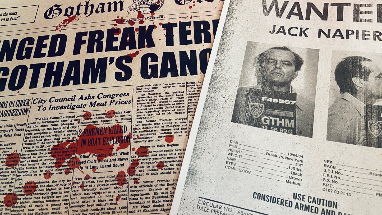 Winged Freak Terrorizes Gotham, Batman 1989 newspaper recreation | 11x17 Art Print