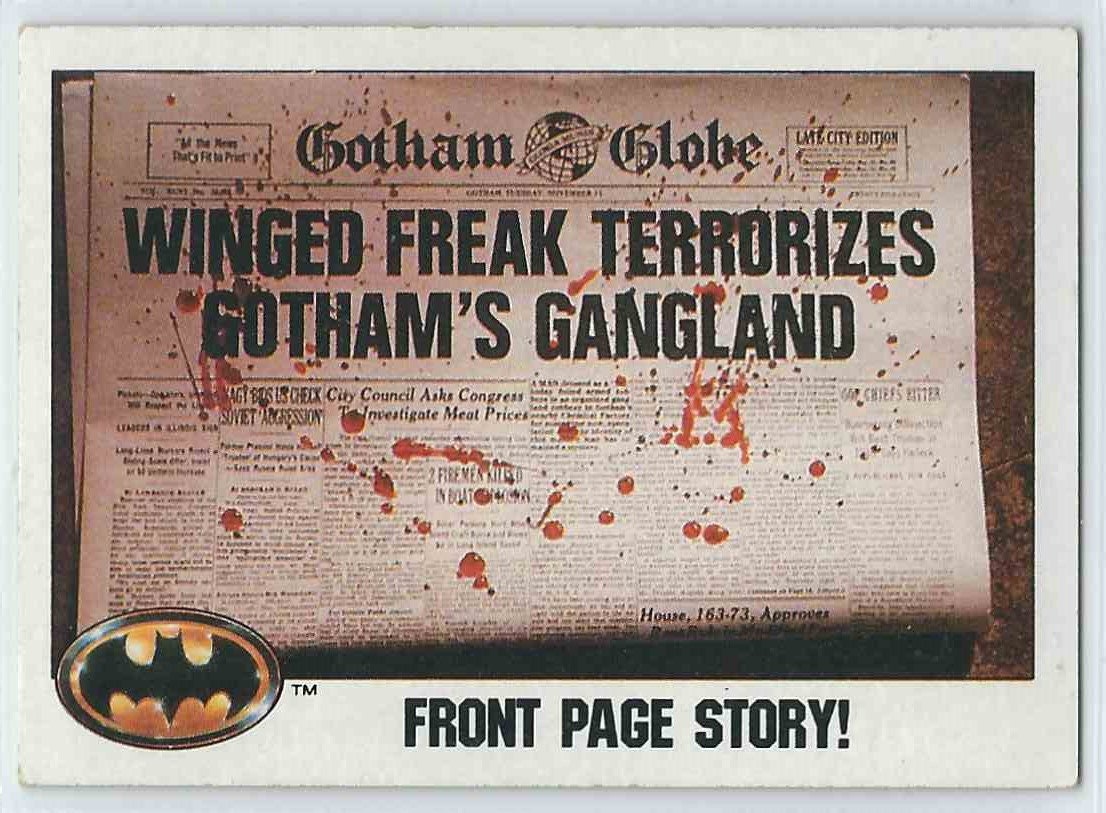 Winged Freak Terrorizes Gotham, Batman 1989 newspaper recreation | 11x17 Art Print