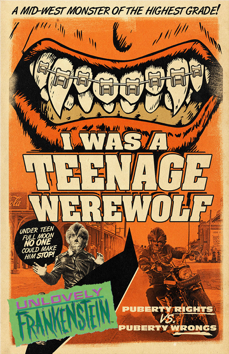 The Cramps: I Was a Teenage Werewolf  11x17 Art Print –  unlovelyfrankenstein