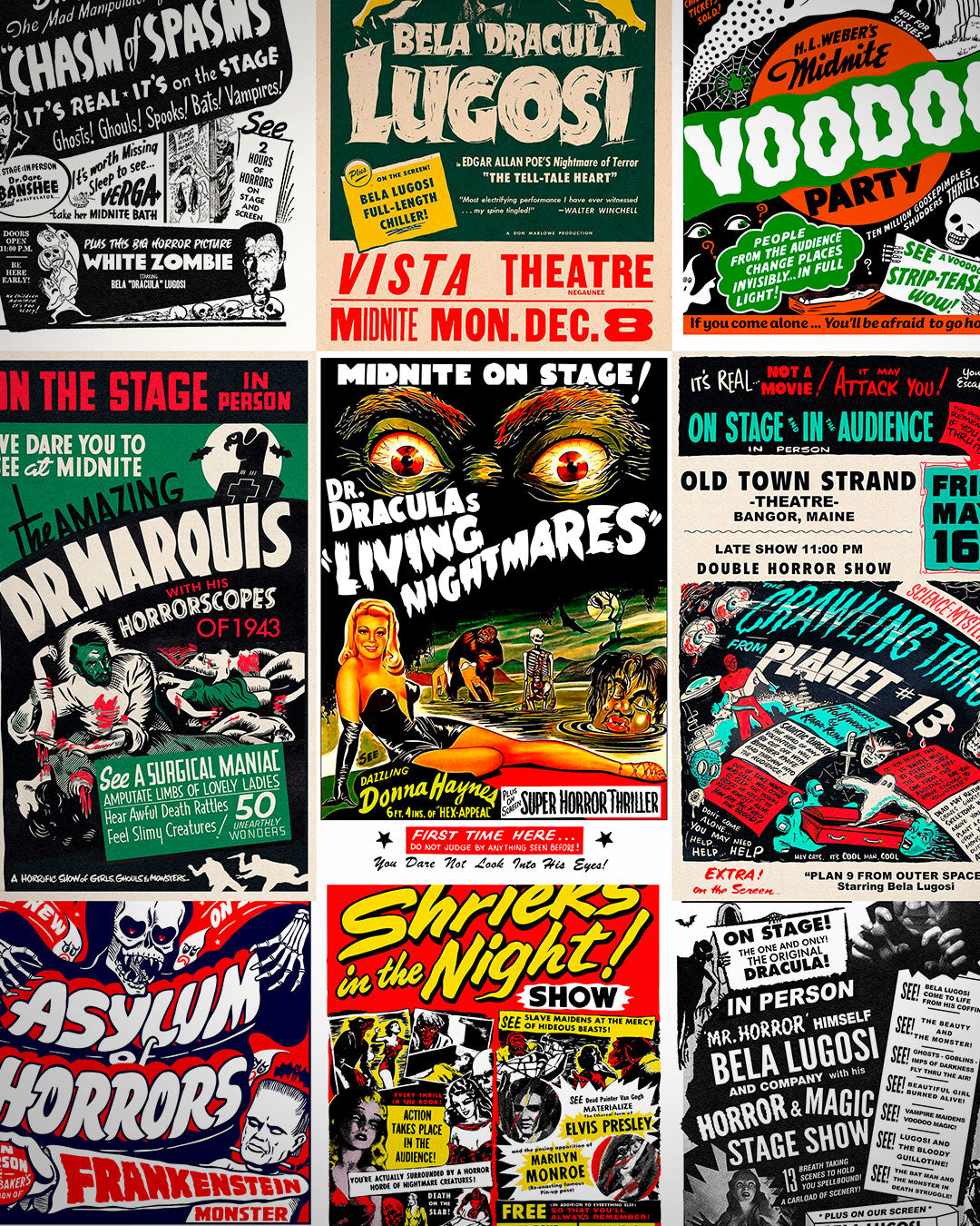 Vintage Spook Show Posters