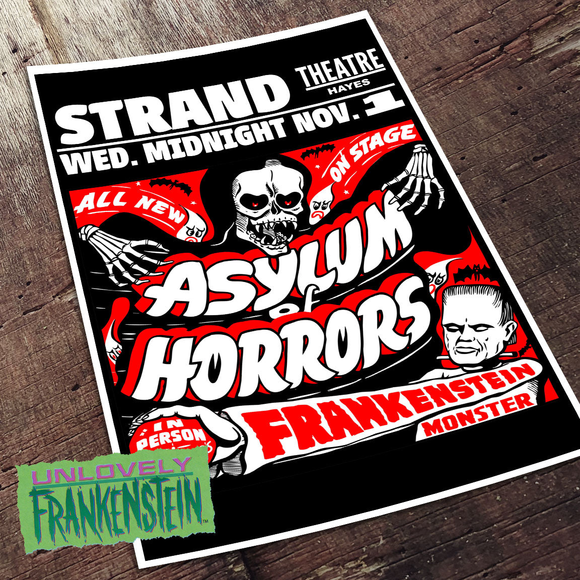 Asylum of Horrors Spook Show Poster | 11x17 Art Print