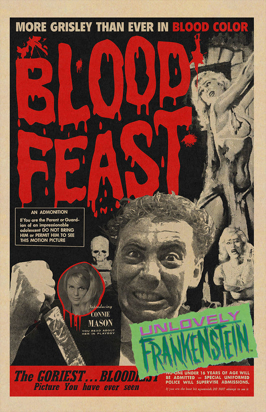 Retro-style poster design for Herschell Gordon Lewis's "Blood Feast" | 11x17 Art Print