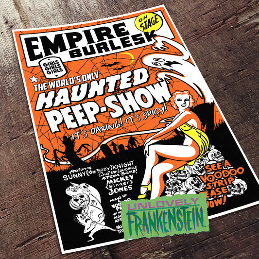 Haunted Peep Show custom burlesque poster| 11x17 Art Print