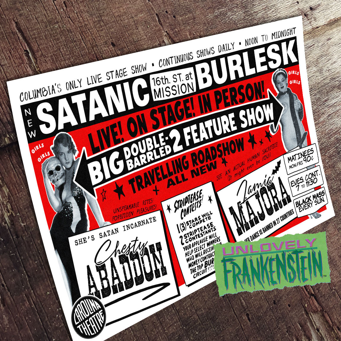 Satanic Burlesque Striptease Contest Poster | 11x17 Art Print