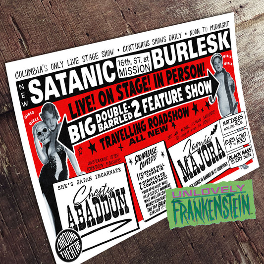 Satanic Burlesque Striptease Contest Poster | 11x17 Art Print