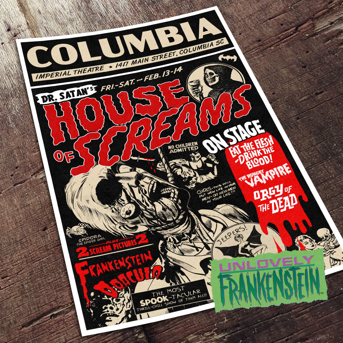 House of Screams custom spook show poster | 11x17 Art Print
