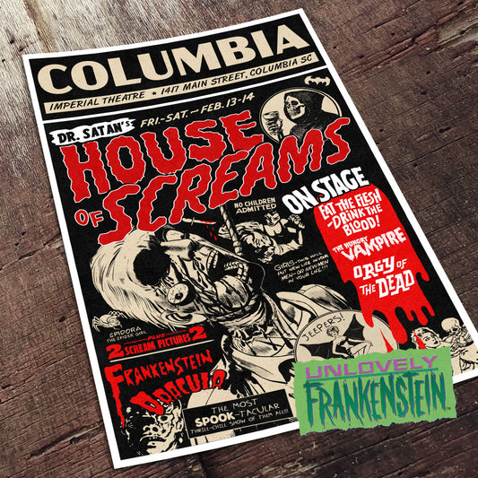 House of Screams custom spook show poster | 11x17 Art Print