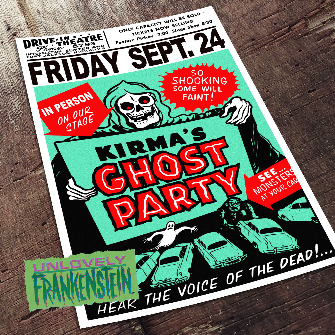 Kirma's Ghost Party Spook Show Poster | 11x17 Art Print