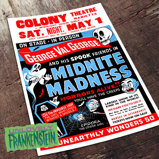 Midnite Madness: Spook Show Poster | 11x17 Art Print