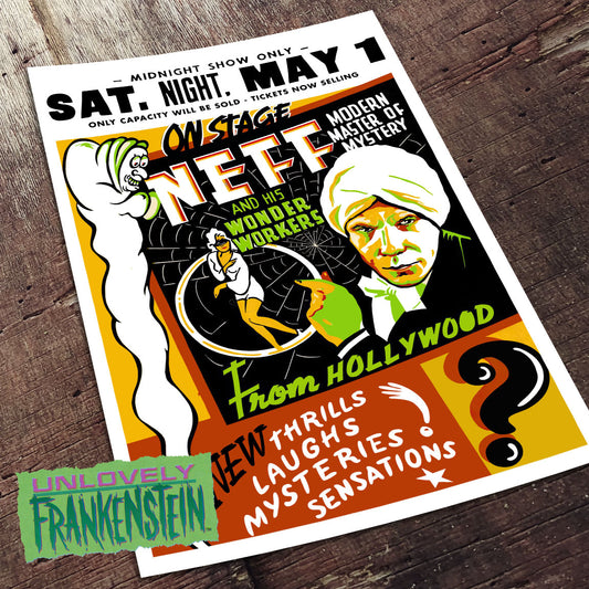 Neff and His Wonder Workers Spook Show Poster | 11x17 Art Print