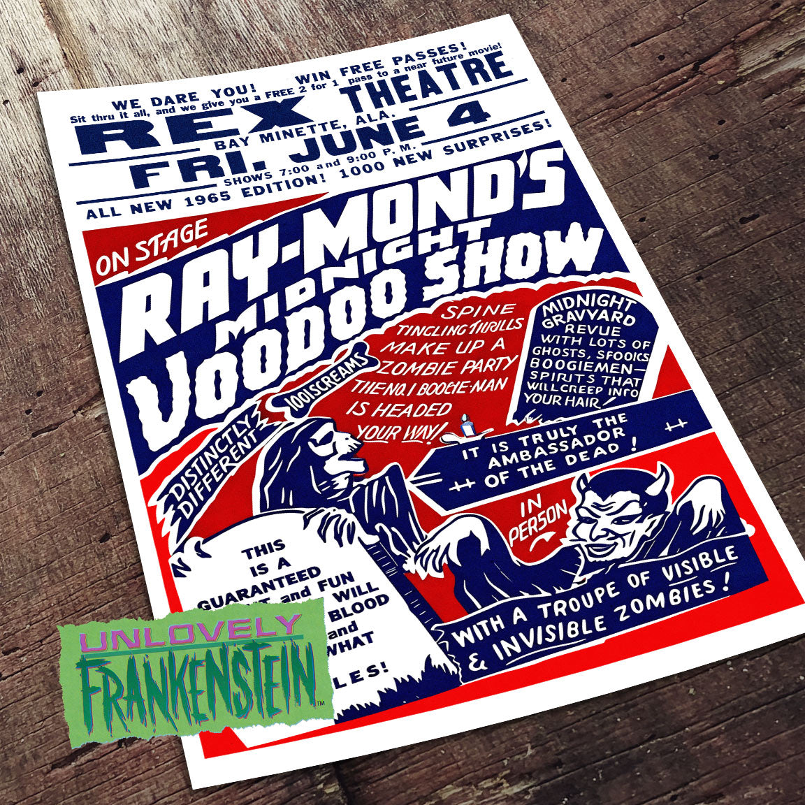 Ray-Mond's Midnight Voodoo Show, Spook Show Poster | 11x17 Art Print