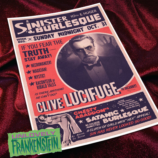 Lucifuge and Chesty Abaddon, magic and burlesque poster | 11x17 Art Print