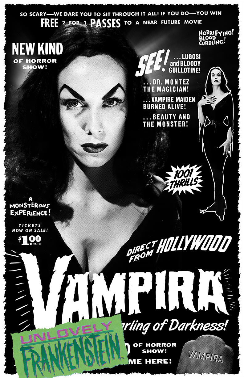 Vampira "spook show" style poster | 11x17 Art Print
