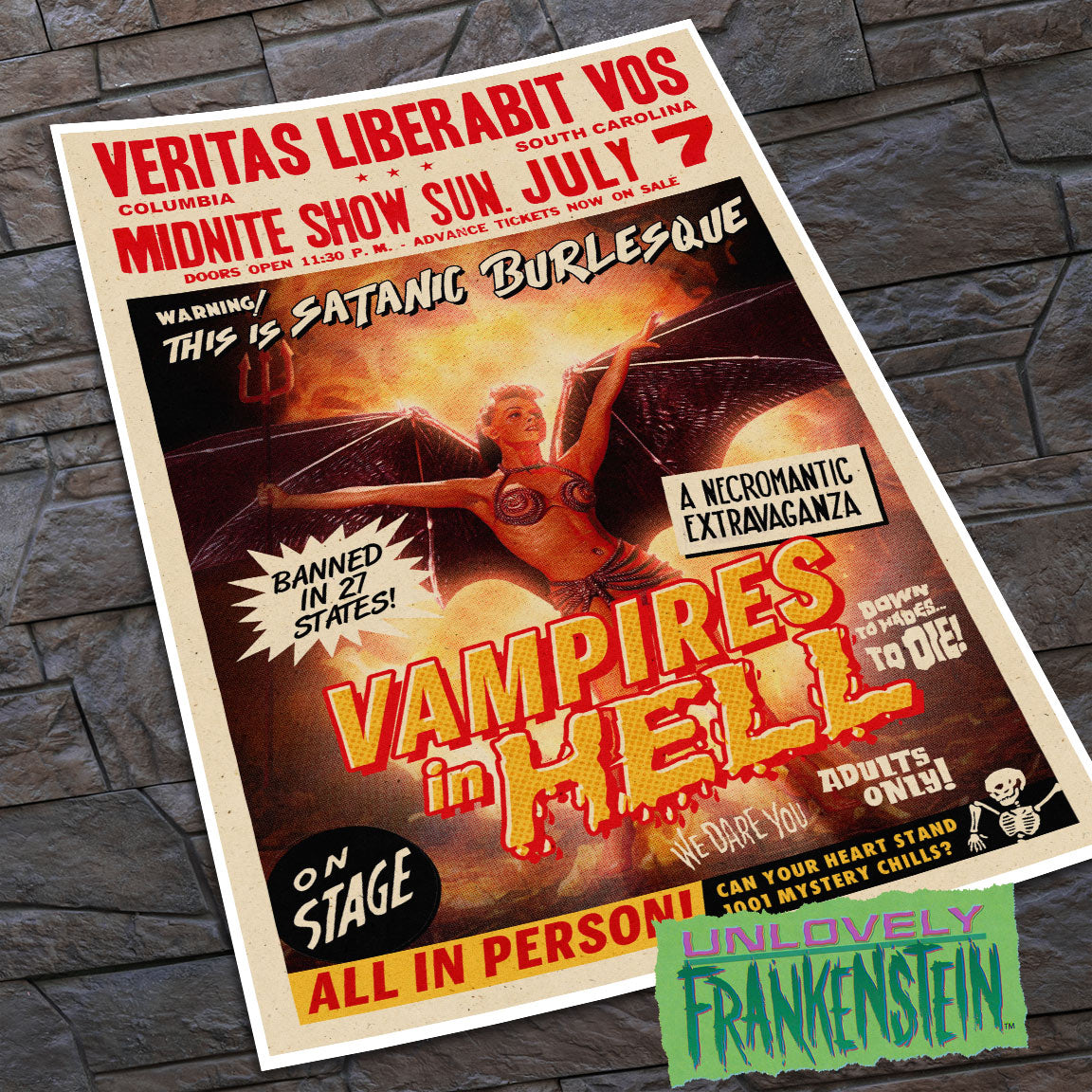 "Vampires in Hell" Satanic Burlesque Poster | 11x17 Art Print
