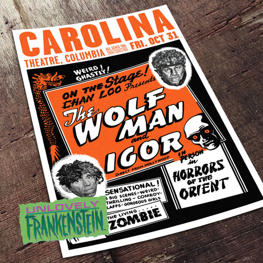 The Wolf-Man and Igor Spook Show Poster | 11x17 Art Print