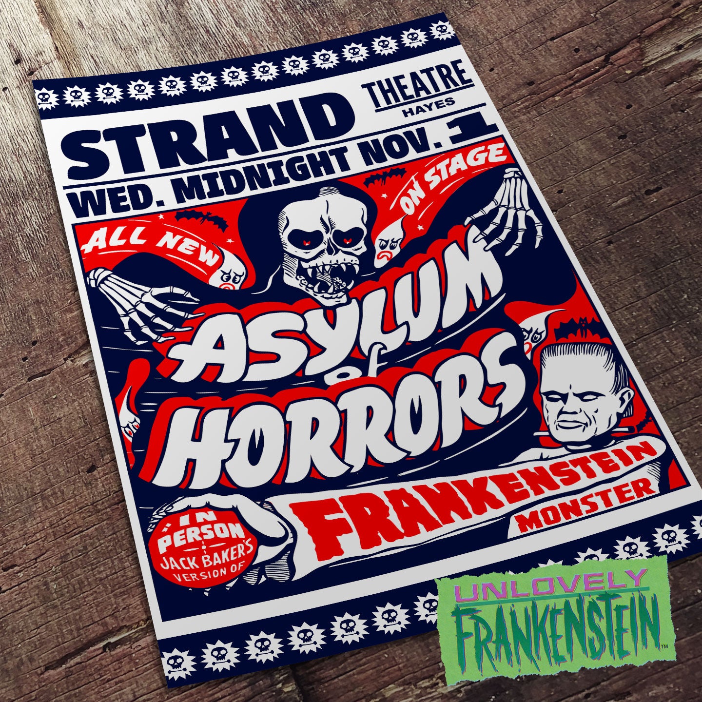 Asylum of Horrors Spook Show Poster | 11x17 Art Print