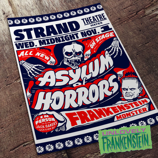 Asylum of Horrors Spook Show Poster | 11x17 Art Print