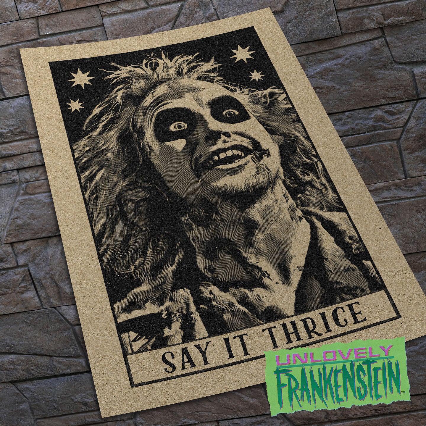 Beetlejuice woodcut tarot | 11x22 Art Print LTD EDITION