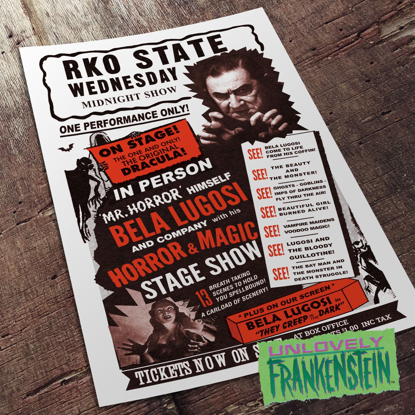 Bela Lugosi's Horror and Magic Stage Show | 11x17 Art Print