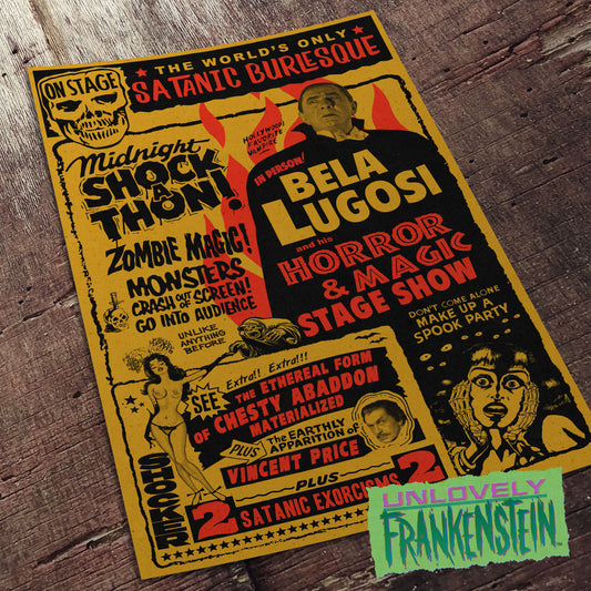 Bela Lugosi's Horror and Magic Show Poster | 11x17 Art Print