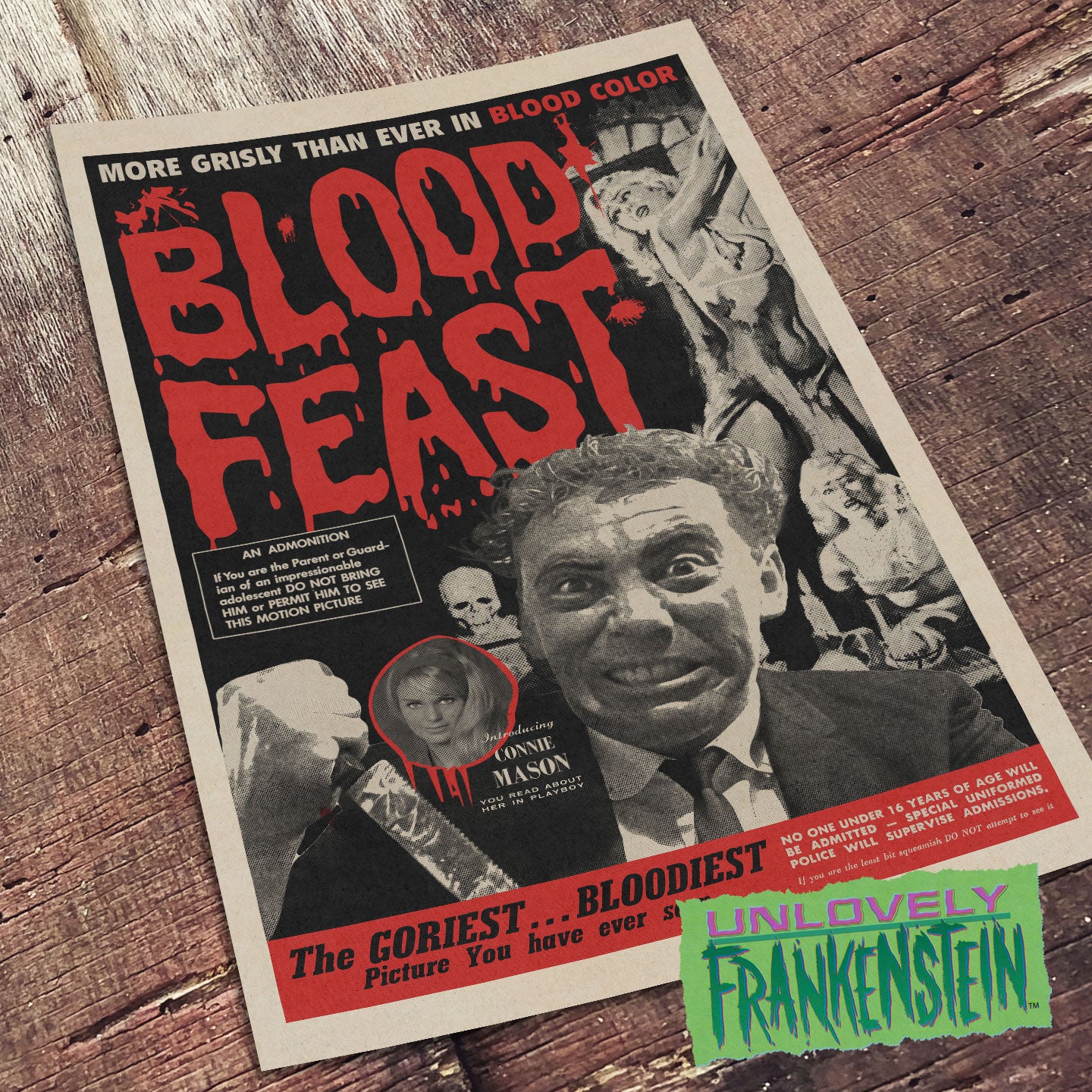 Retro-style poster design for Herschell Gordon Lewis's "Blood Feast" | 11x17 Art Print