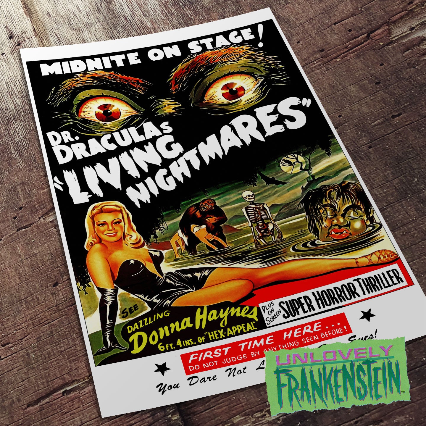 Dr. Dracula's Living Nightmares Spook Show Poster | 11x17 Art Print