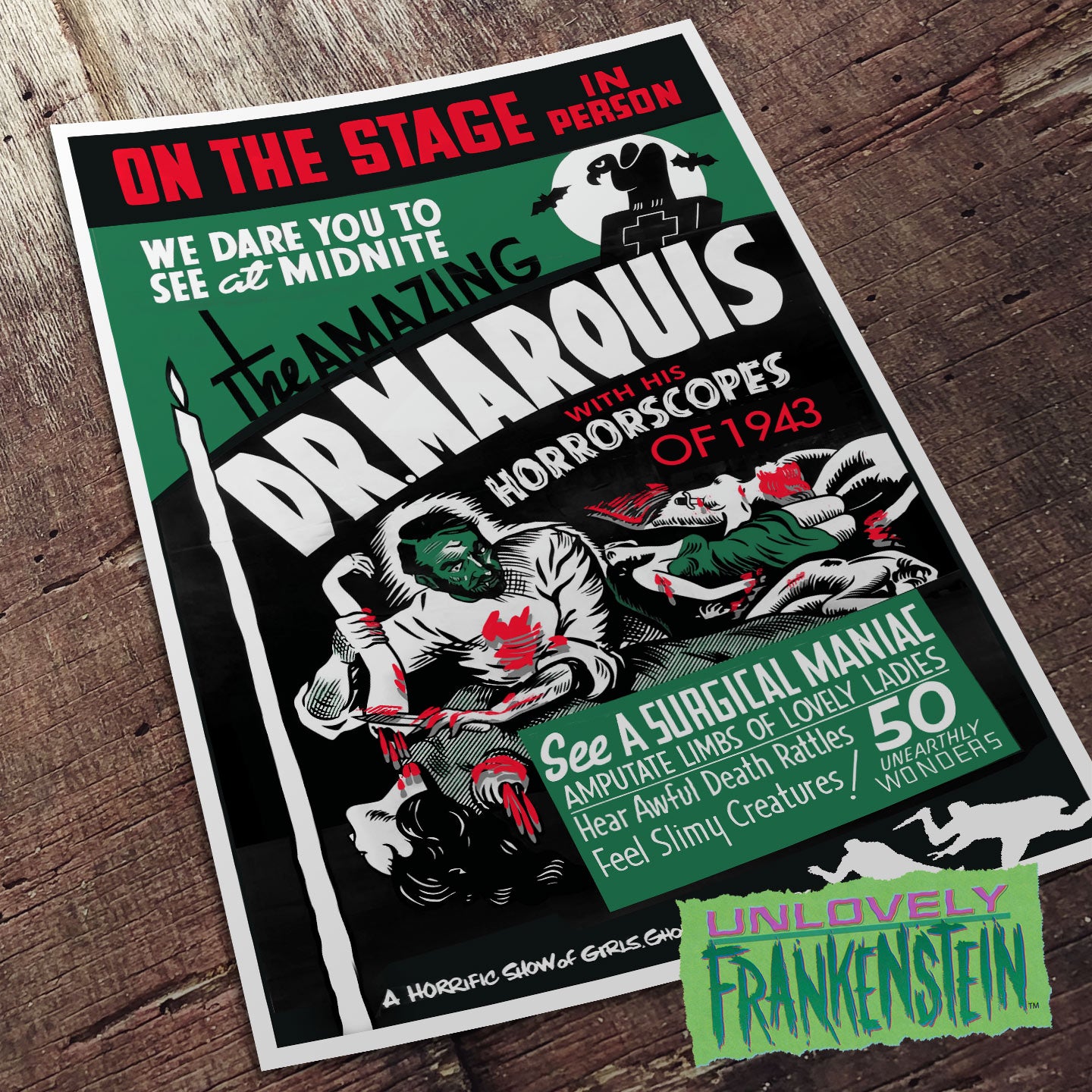 Dr. Marquis with His Horrorscopes of 1943 Spook Show Poster | 11x17 Art Print