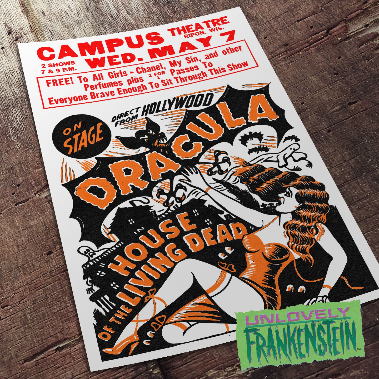 Dracula: House of the Dead, Spook Show Poster | 11x17 Art Print