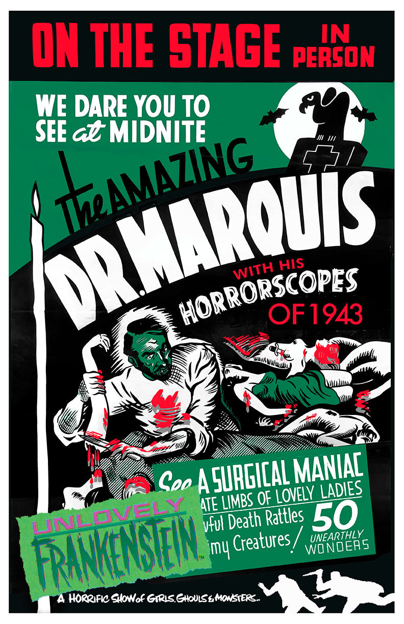 Dr. Marquis with His Horrorscopes of 1943 Spook Show Poster | 11x17 Art Print