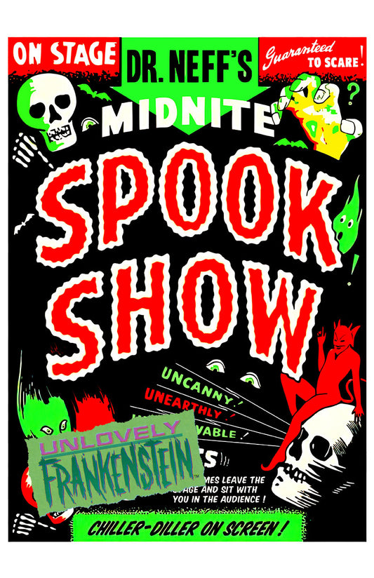 Dr. Neff's Midnite Ghost Show, Spook Show Poster | 11x17 Art Print