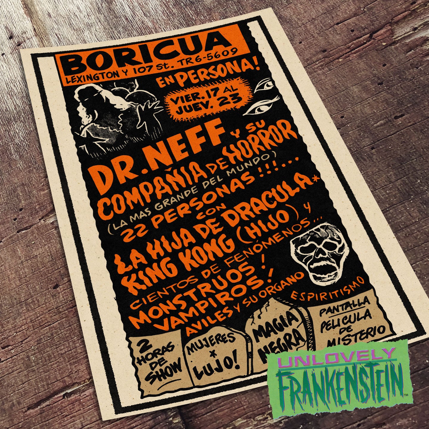 Dr. Neff Y Su Compania de Horror Spook Show Poster | 11x17 Art Print