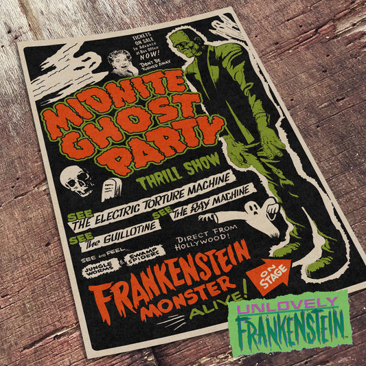 Midnite Ghost Party/spook show poster | 11x17 Art Print